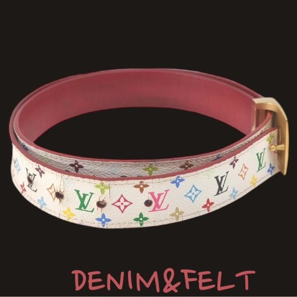 Louis Vuitton Women’s White/Multi Color Monogram Multicolor Ceinture Belt 85|34 - Picture 4 of 16